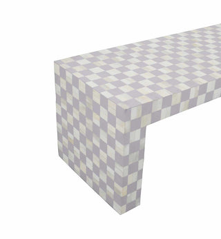 Bone Inlay Checkerboard Bench in Lilac - Fenton & Fenton