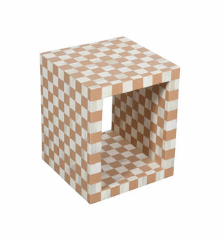 Bone Inlay Checkerboard Cube in Almond - Fenton & Fenton