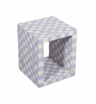 Bone Inlay Checkerboard Cube in Lilac - Fenton & Fenton