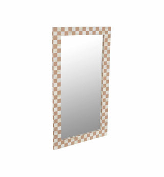 Bone Inlay Checkerboard Mirror in Almond - Fenton & Fenton