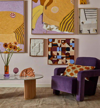 Betsy Armchair - Upholstered in Velvet - Unique Purple - Fenton & Fenton