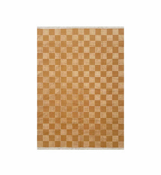 Checkerboard Dhurrie in Camel - Fenton & Fenton