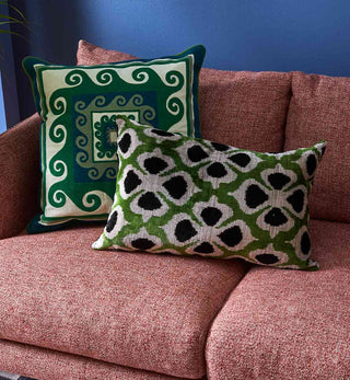 Zulta Cushion in Green Flower - Fenton & Fenton