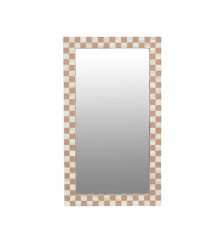 Bone Inlay Checkerboard Mirror in Almond - Fenton & Fenton