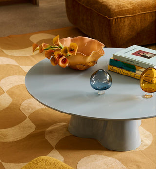 Supper Club Glossy Coffee Table in Powder Blue