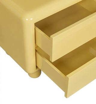 Kip Glossy Bedside Table in Butter