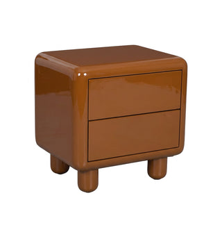 Kip Glossy Bedside Table in Caramello