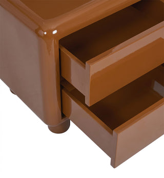 Kip Glossy Bedside Table in Caramello