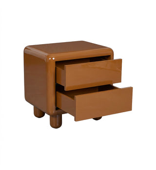 Kip Glossy Bedside Table in Caramello