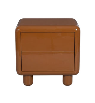 Kip Glossy Bedside Table in Caramello