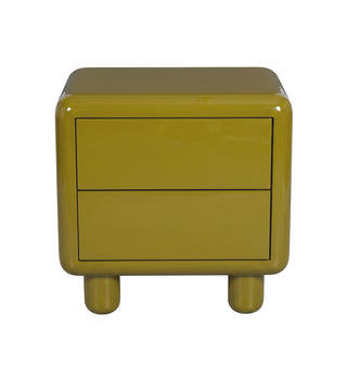 Kip Glossy Bedside Table in Golden Olive