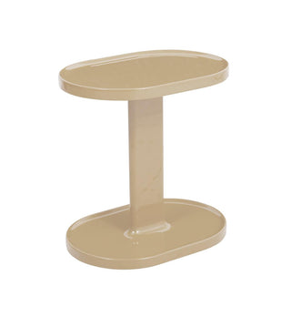 Orbit Glossy Side Table in Croissant