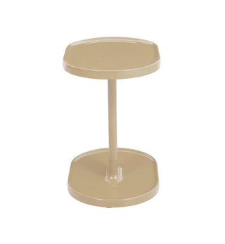 Orbit Glossy Side Table in Croissant
