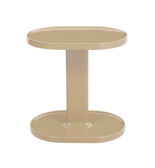 Orbit Glossy Side Table in Croissant