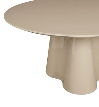 Supper Club Glossy Round Dining Table in Croissant - Fenton & Fenton