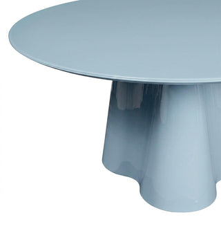 Supper Club Glossy Round Dining Table in Powder Blue - Fenton & Fenton