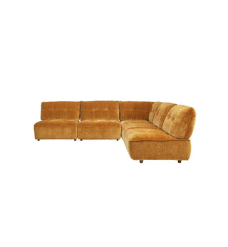 Roommate Sofa - 5 Piece L-Shape Armless in Honey