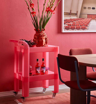 Acrylic Bar Cart - Pink - Fenton & Fenton