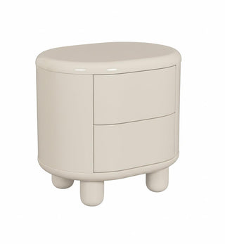 Apollo Glossy Bedside Table in Tofu - Fenton & Fenton
