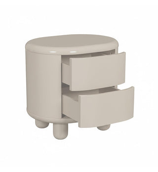 Apollo Glossy Bedside Table in Tofu - Fenton & Fenton