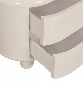 Apollo Glossy Bedside Table in Tofu - Fenton & Fenton