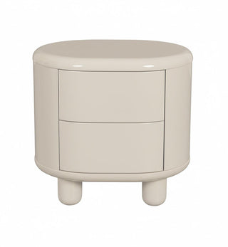 Apollo Glossy Bedside Table in Tofu - Fenton & Fenton
