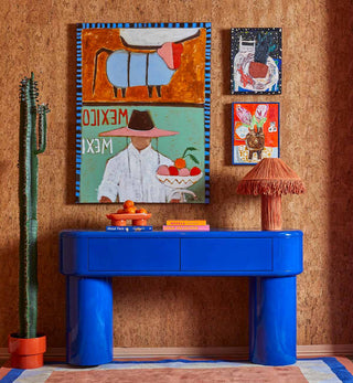 Apollo Glossy Console in Cobalt - Fenton & Fenton