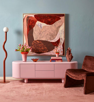 Apollo Glossy Entertainment Unit in Sweetpea 240cm - Ex-Display Stock - Fenton & Fenton