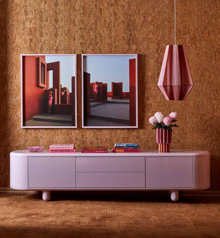 Apollo Glossy Entertainment Unit In Sweetpea - Fenton & Fenton