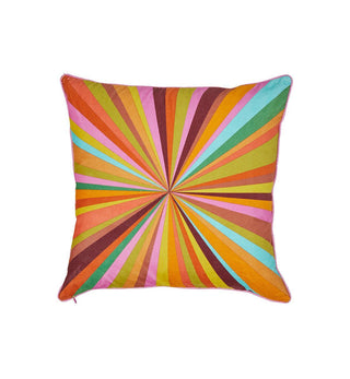 Aurora Printed Velvet Cushion in Multi - Fenton & Fenton