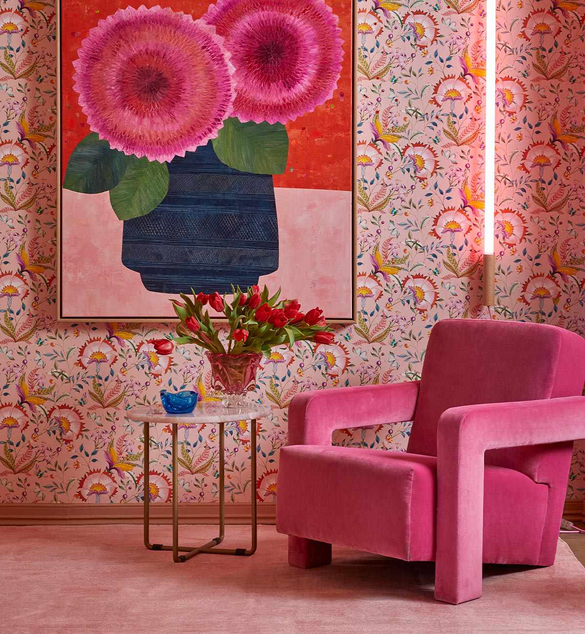 Betsy Armchair In Pink Luxe Velvet – Fenton Fenton