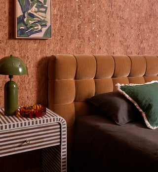 Bone Inlay 1-drawer Curved Bedside In Chocolate - Fenton & Fenton