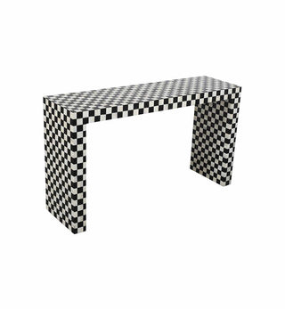 Bone Inlay Checkerboard Console in Black - Fenton & Fenton