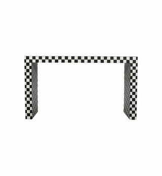 Bone Inlay Checkerboard Console in Black - Fenton & Fenton