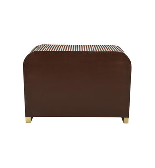 Bone Inlay Curved 4-drawer Commode In Chocolate - Fenton & Fenton