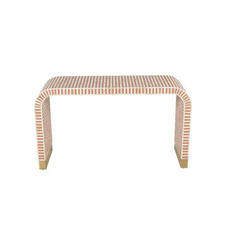 Bone Inlay Curved Console in Almond - Fenton & Fenton