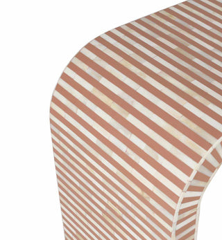 Bone Inlay Curved Console in Almond - Fenton & Fenton