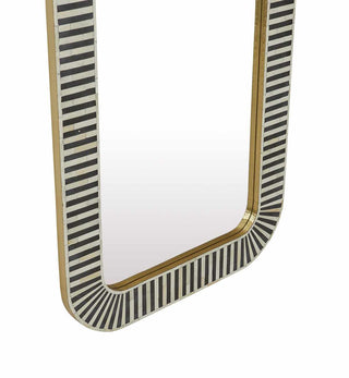 Bone Inlay Large Curved Mirror in Stripe - Fenton & Fenton