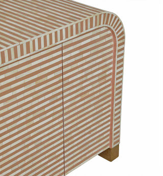 Bone Inlay Curved Sideboard in Almond - Fenton & Fenton