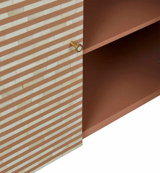 Bone Inlay Curved Sideboard in Almond - Fenton & Fenton