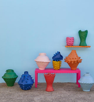 Teta Paper Mache Vessel in Blush - Fenton & Fenton