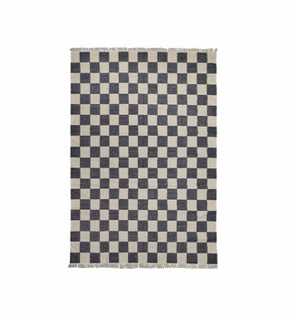 Checkerboard Dhurrie in Pepper - Fenton & Fenton