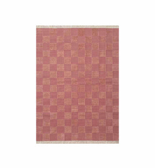 Checkerboard Dhurrie in Rose - Fenton & Fenton