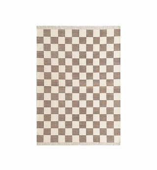 Checkerboard Dhurrie in Sand - Fenton & Fenton