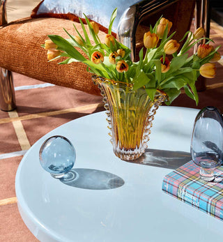 Halo Glossy Coffee Table in Powder Blue - Fenton & Fenton