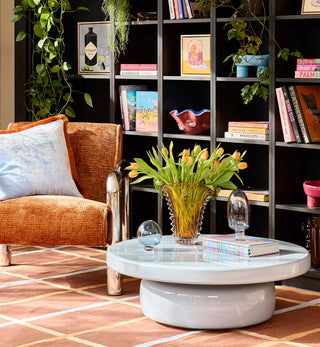 Halo Glossy Coffee Table in Powder Blue - Fenton & Fenton