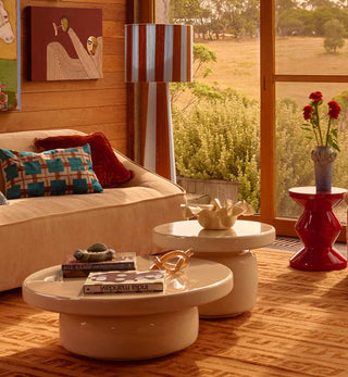 Halo Glossy Coffee Table In Tofu - Fenton & Fenton