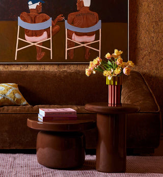 Halo Glossy Side Table In Espresso - Fenton & Fenton