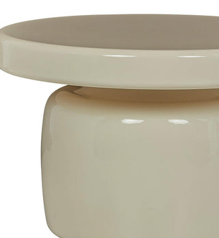 Halo Glossy Side Table In Tofu - Fenton & Fenton