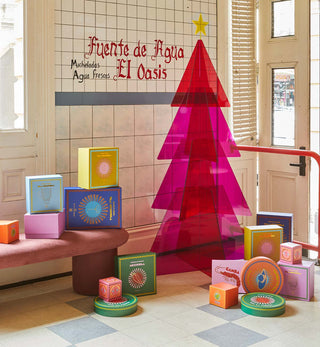 Kaleidoscopic Christmas Tree in Pink & Red - Fenton & Fenton